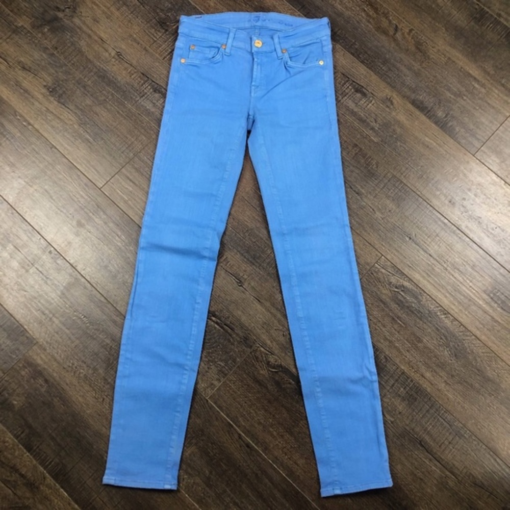 7 For All Mankind Blue Skinny Jeans Pants Denim ((size 25))